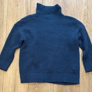 Aerie Deep Blue Cowl Neck Sweater